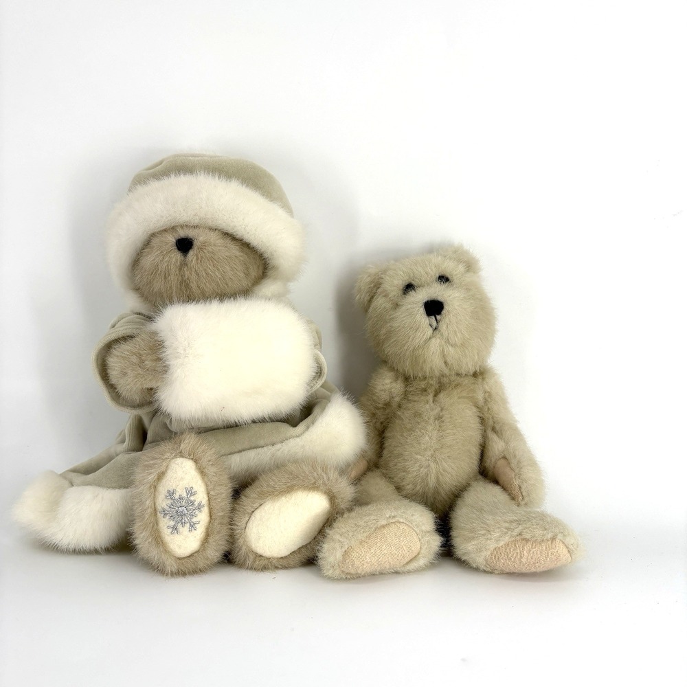 Boyd's Bear Sara Beth Crystalfrost 12 Inches Christmas Bear Lot 2